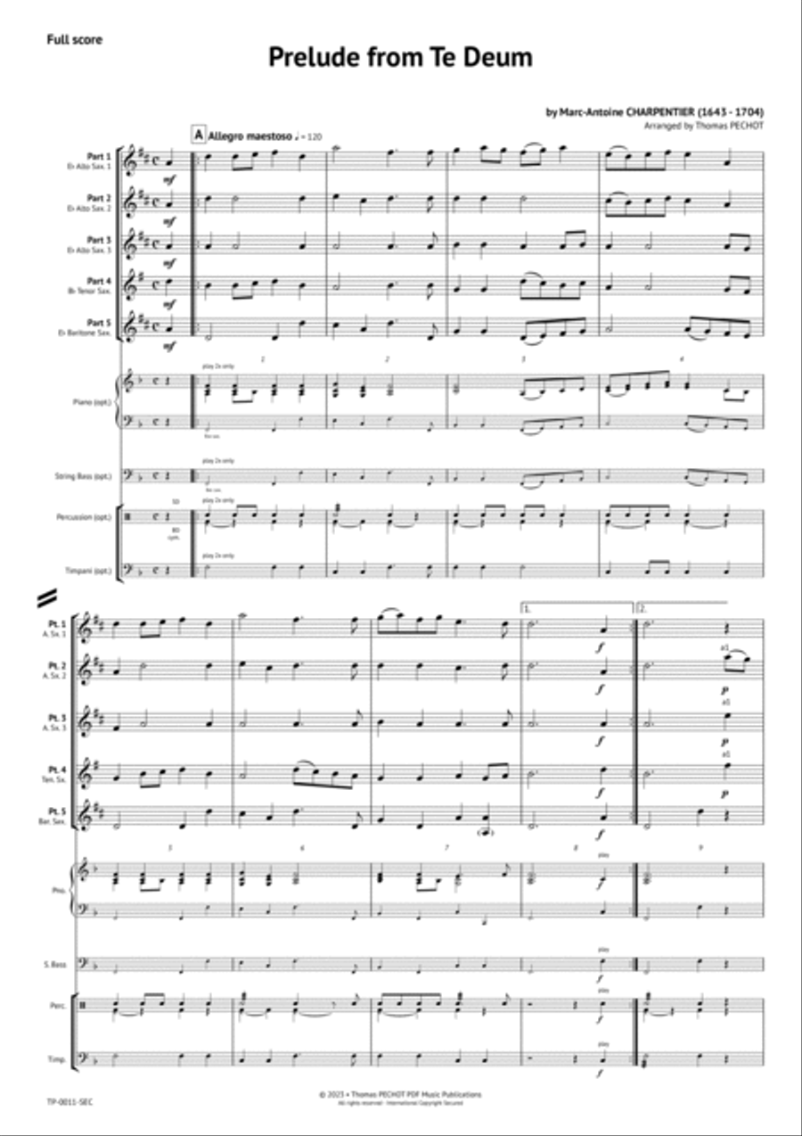 Prelude from Te Deum Woodwind Ensemble scores gallery preview page 2