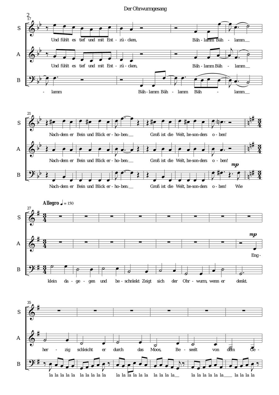Der Ohrwurmgesang Der Ohrwurmgesang 3-Part scores gallery preview page 2