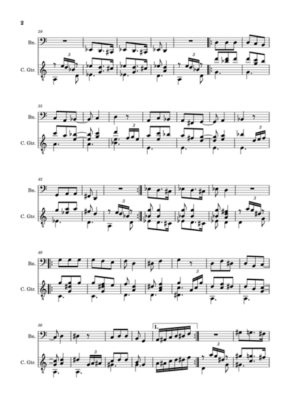 Spanish Popular Song - Anda Jaleo. Arrangement for Bassoon and Classical Guitar. Score and Parts image number null