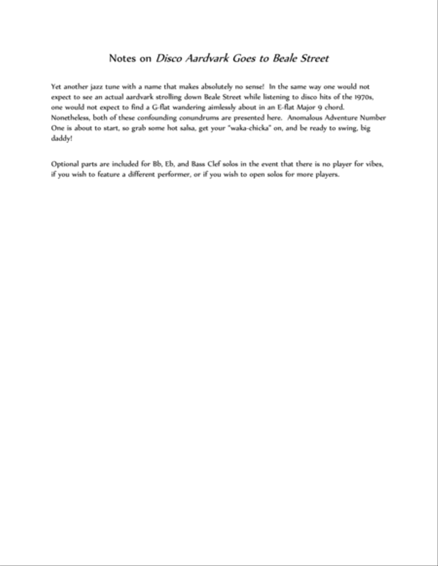 Disco Aardvark Goes to Beale Street Jazz Ensemble scores gallery preview page 3