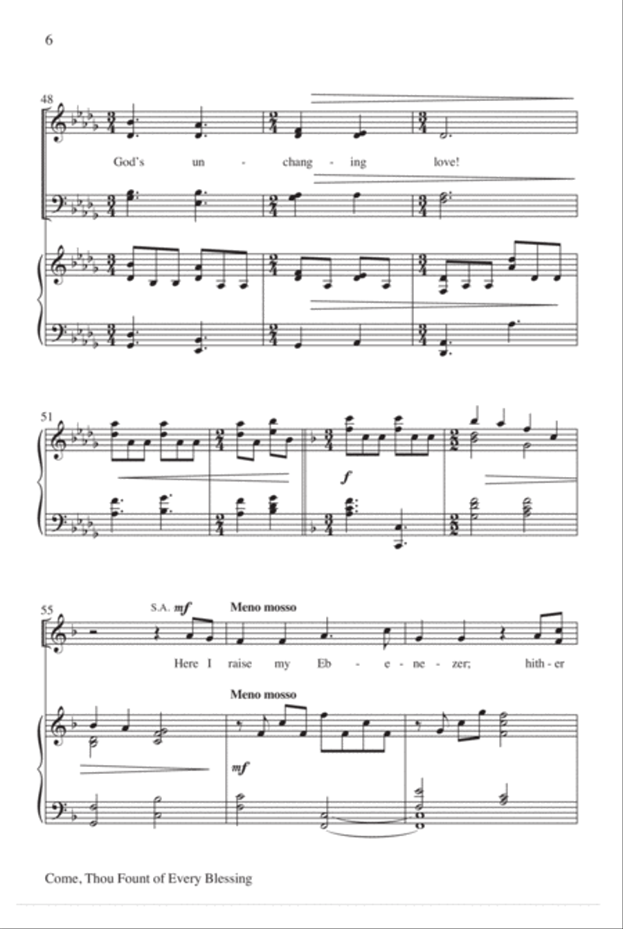 Come, Thou Fount of Every Blessing 4-Part scores gallery preview page 7