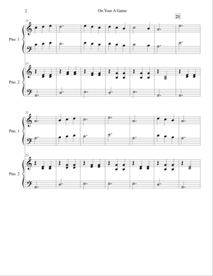 On Your A Game Piano scores gallery preview page 2