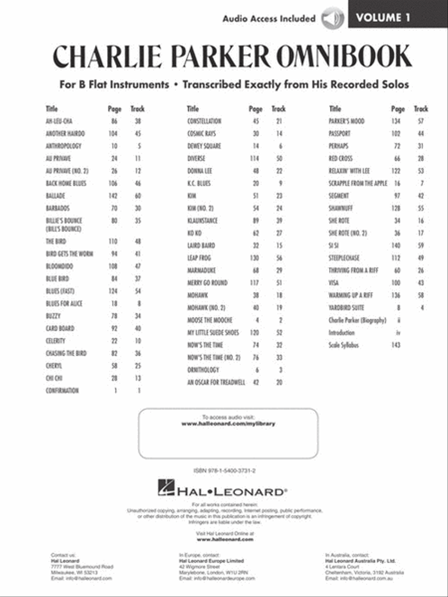 Charlie Parker Omnibook – Volume 1 B-Flat Instrument scores gallery preview page 3