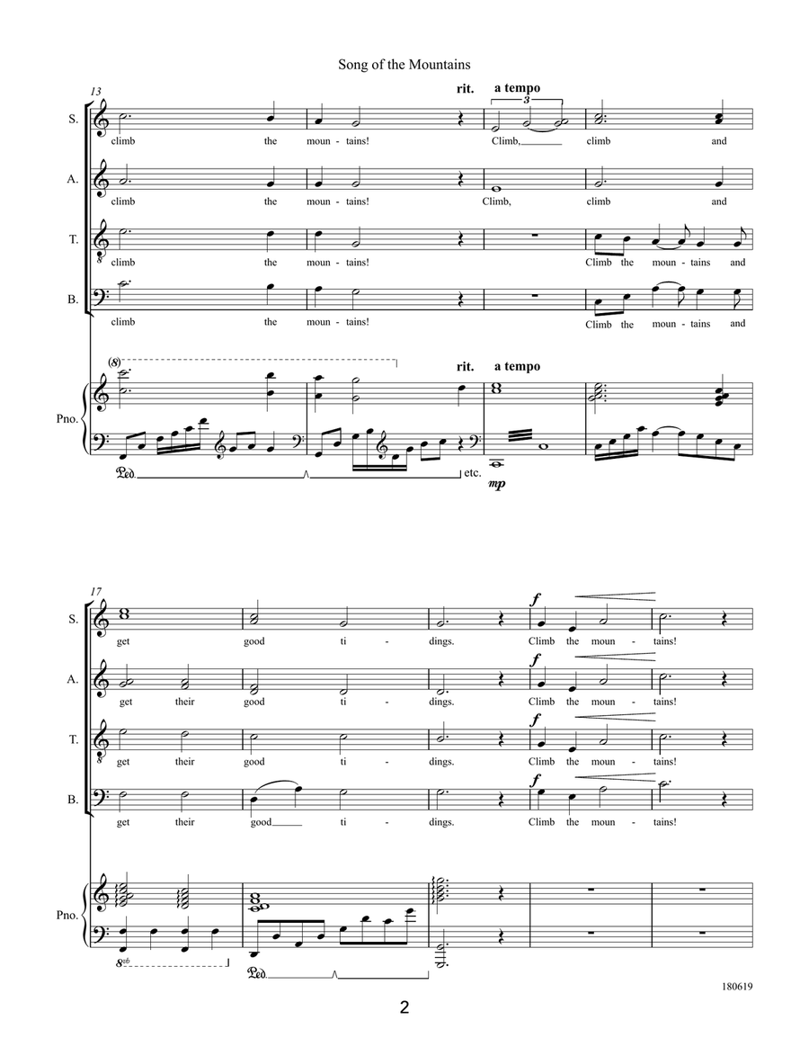 Song of the Mountains 4-Part scores gallery preview page 4
