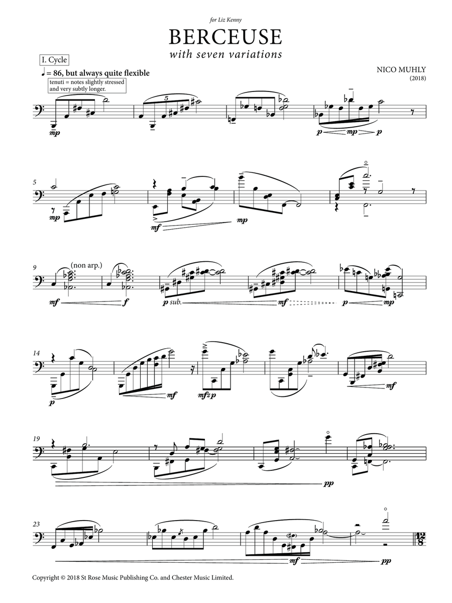 Berceuse with seven variations Theorbo scores gallery preview page 1
