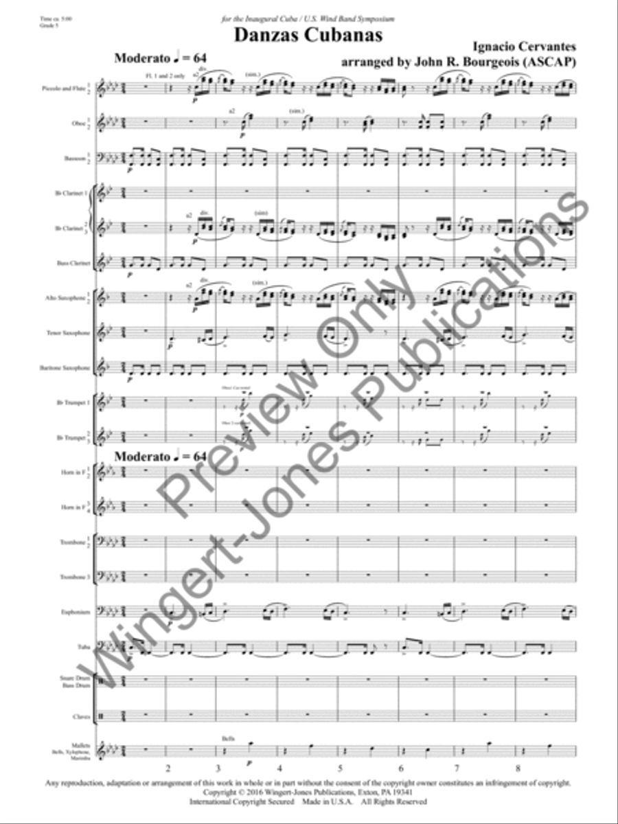 Danzas Cubanas Concert Band scores gallery preview page 4