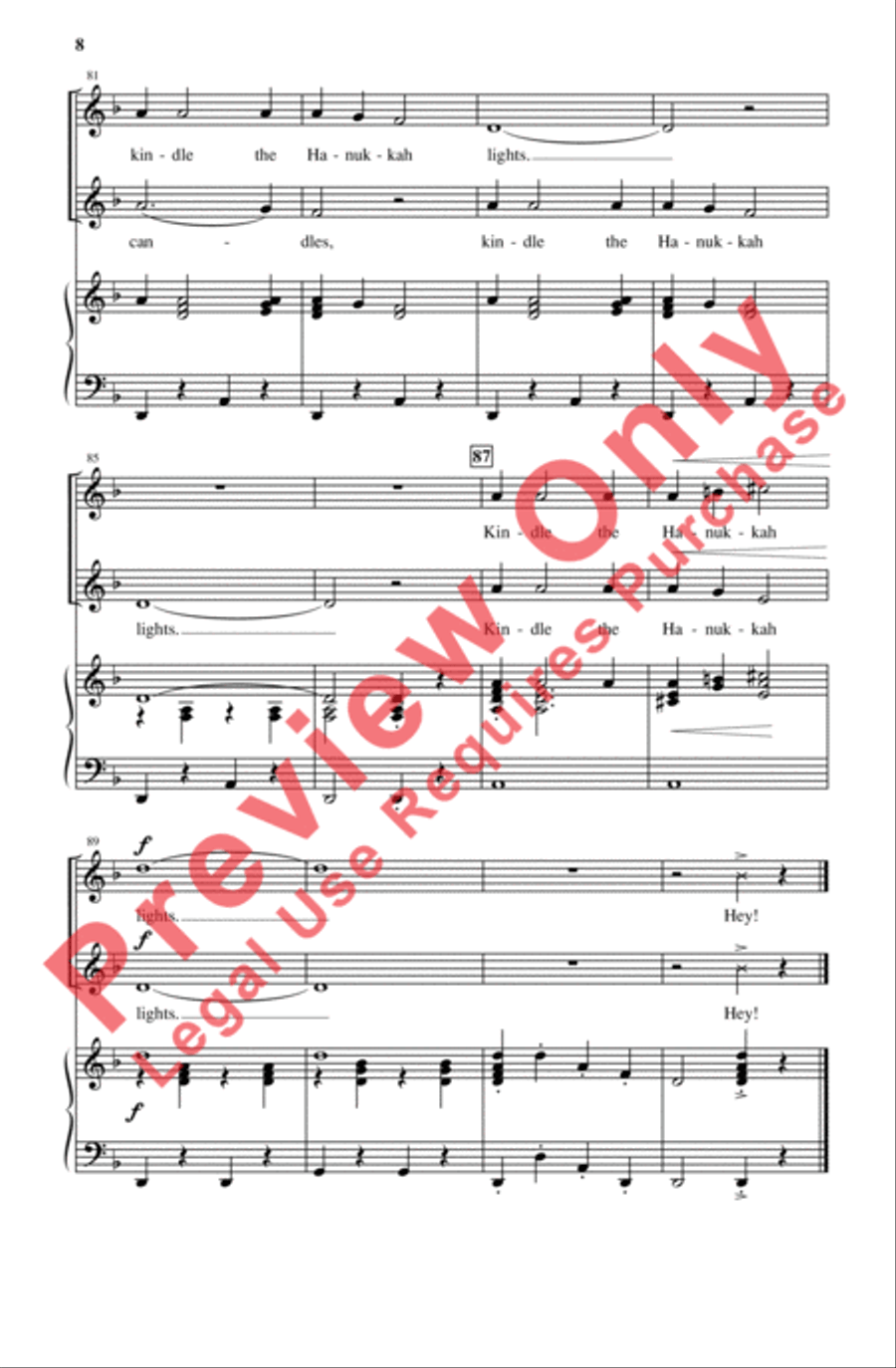 Kindle the Hanukkah Lights 2-Part scores gallery preview page 8