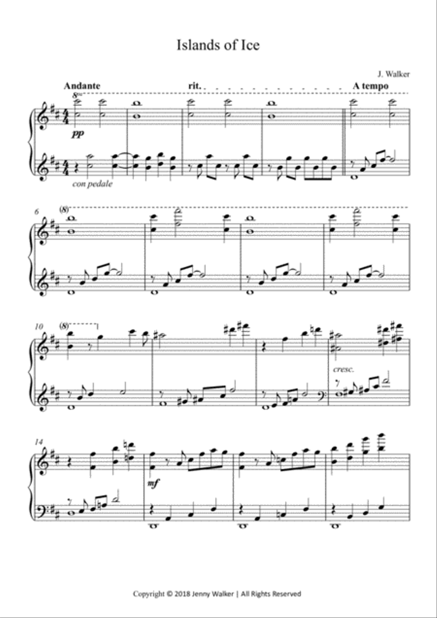 Piano Borealis: 1 - Islands of Ice Piano Solo scores gallery preview page 2