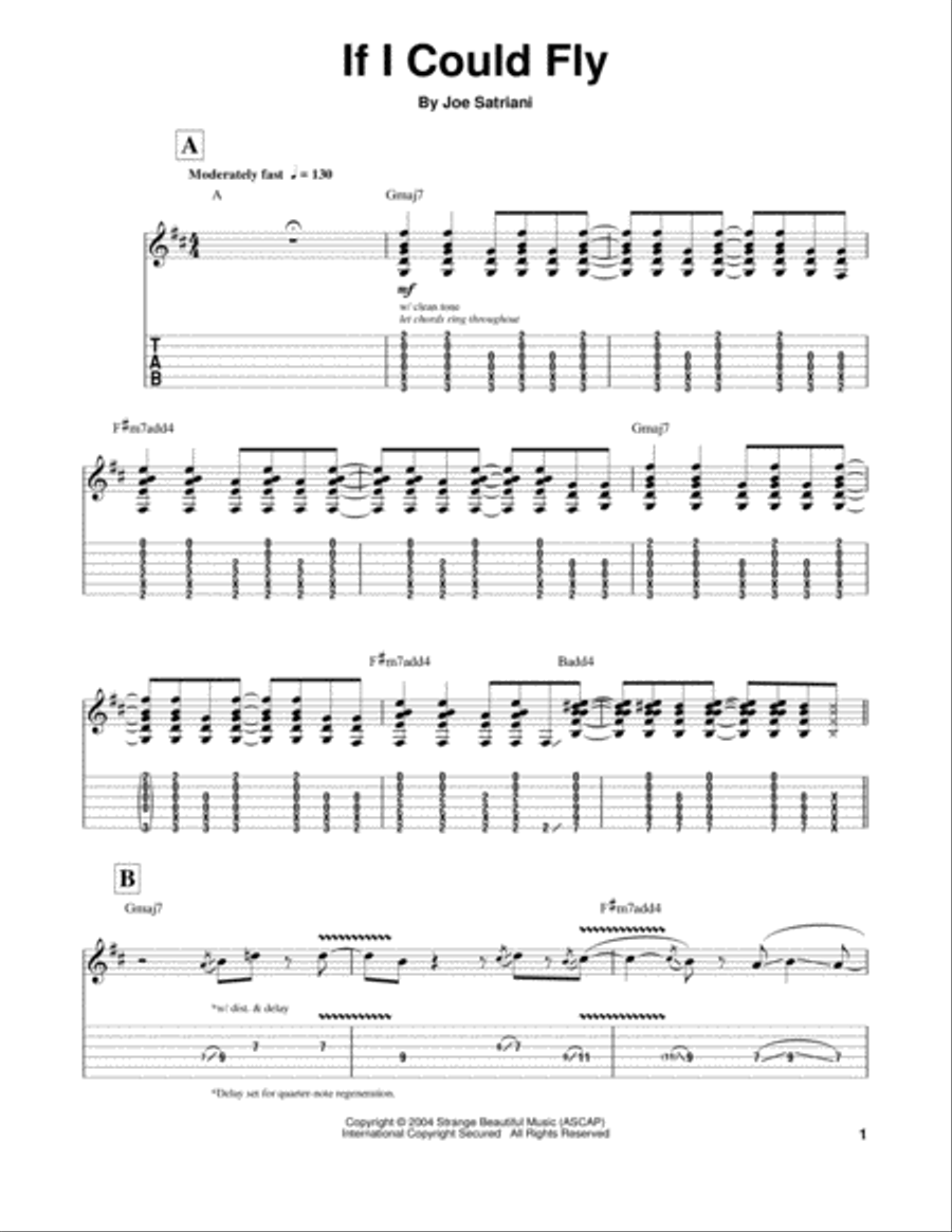 If I Could Fly Electric Guitar scores gallery preview page 1