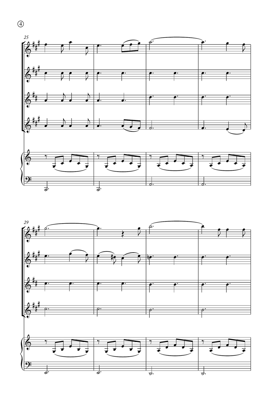 Oh Holy night Saxophone Quartet scores gallery preview page 4