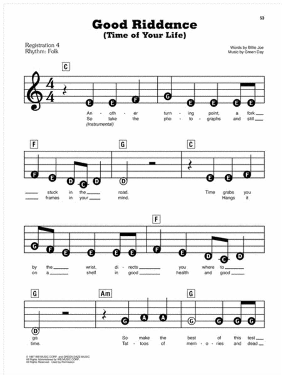 Songs with 4 Chords Electronic Keyboard scores gallery preview page 5