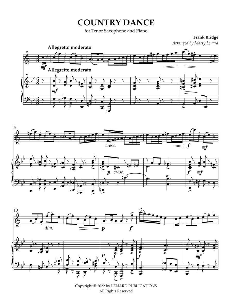 Country Dance Tenor Saxophone scores gallery preview page 3