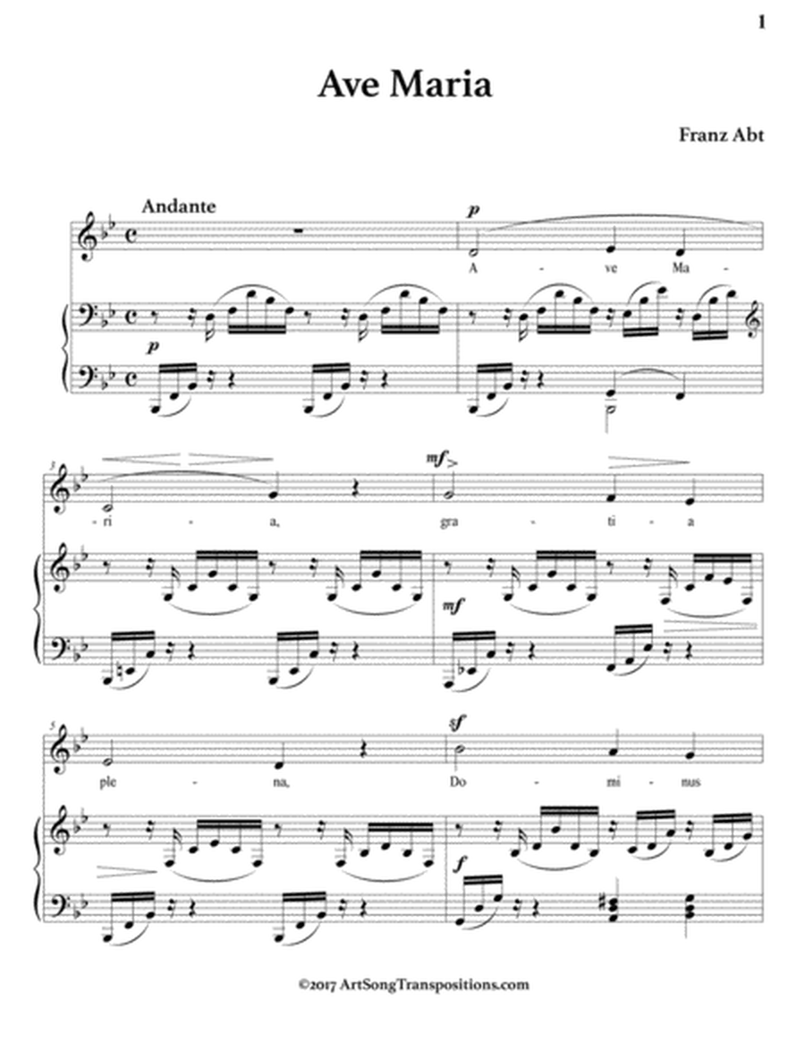 ABT: Ave Maria (transposed to B-flat major)