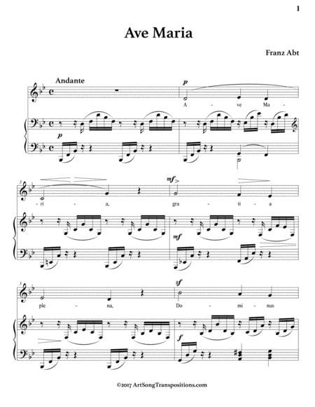 ABT: Ave Maria (transposed to B-flat major)