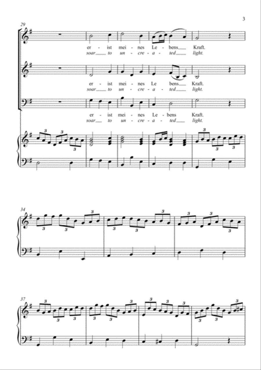 Johann Sebastian Bach - Jesus, joy of man's desiring (SAB Choir + Easy Piano ) 3-Part scores gallery preview page 3