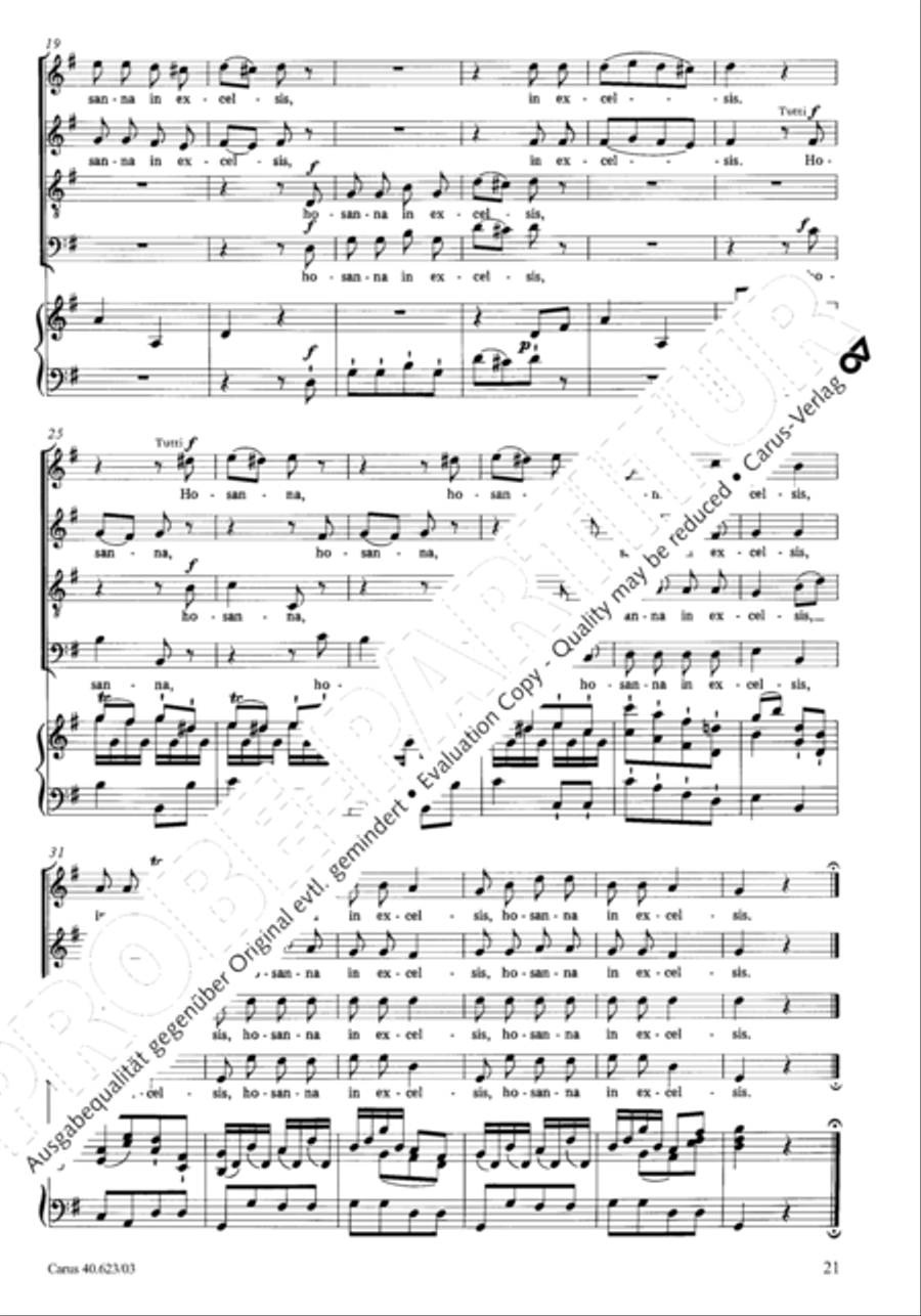 Missa brevis in G major 4-Part scores gallery preview page 24