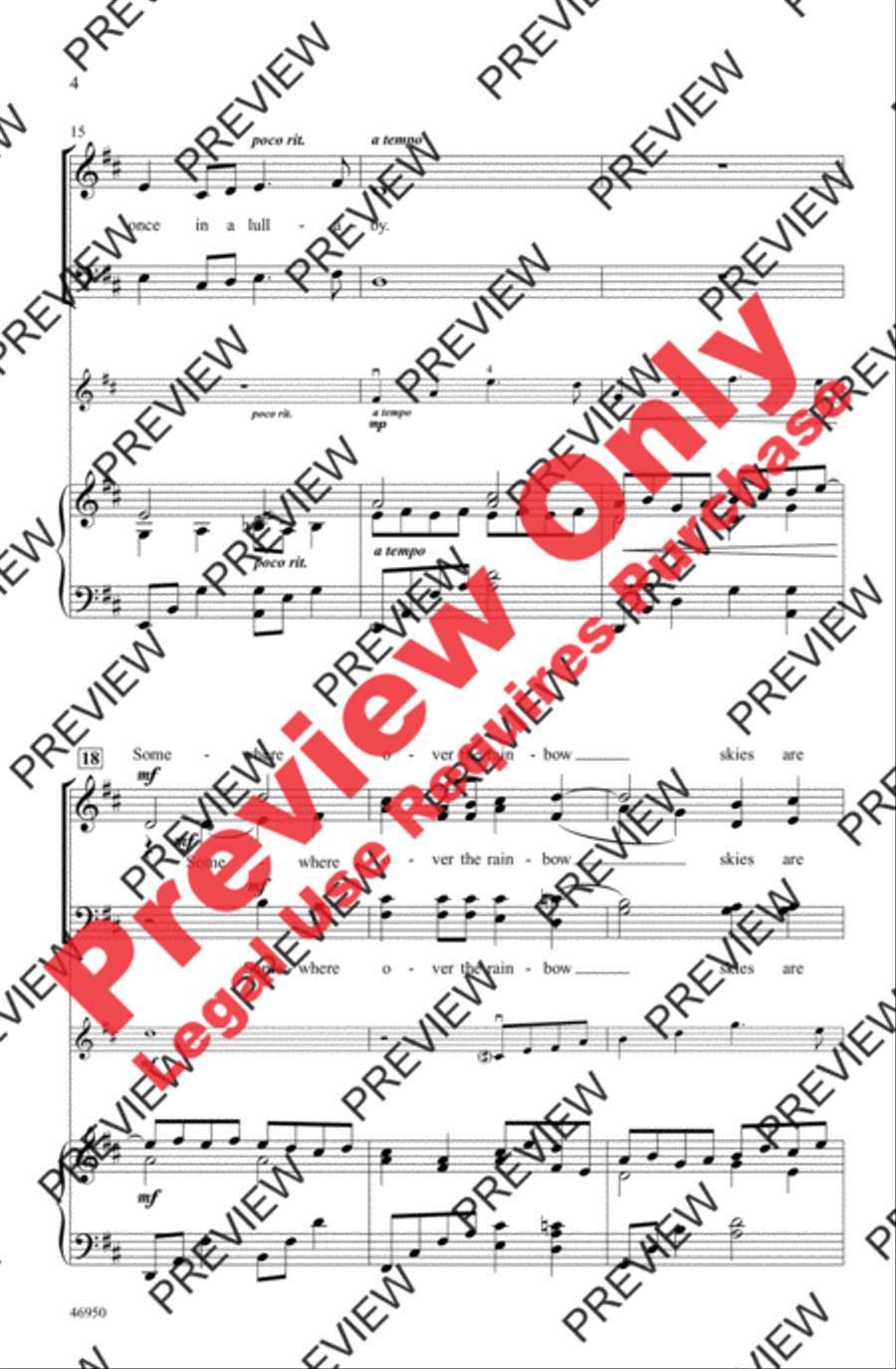 Over the Rainbow Over the Rainbow 4-Part scores gallery preview page 4