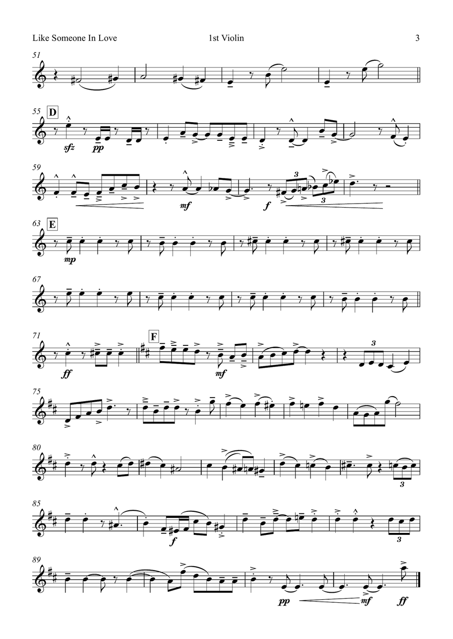 Like Someone In Love String Quartet scores gallery preview page 2