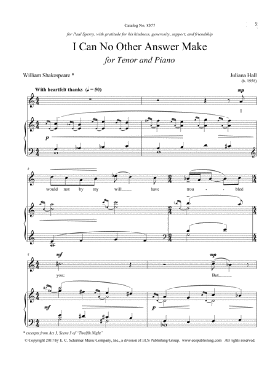 I Can No Other Answer Make Tenor Voice scores gallery preview page 2