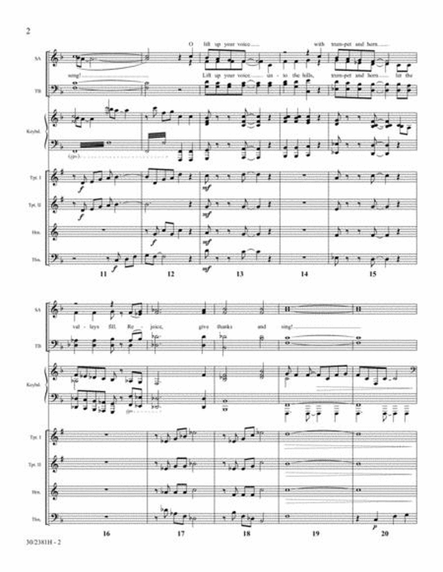 Rejoice, Give Thanks and Sing! - Brass Score and Parts