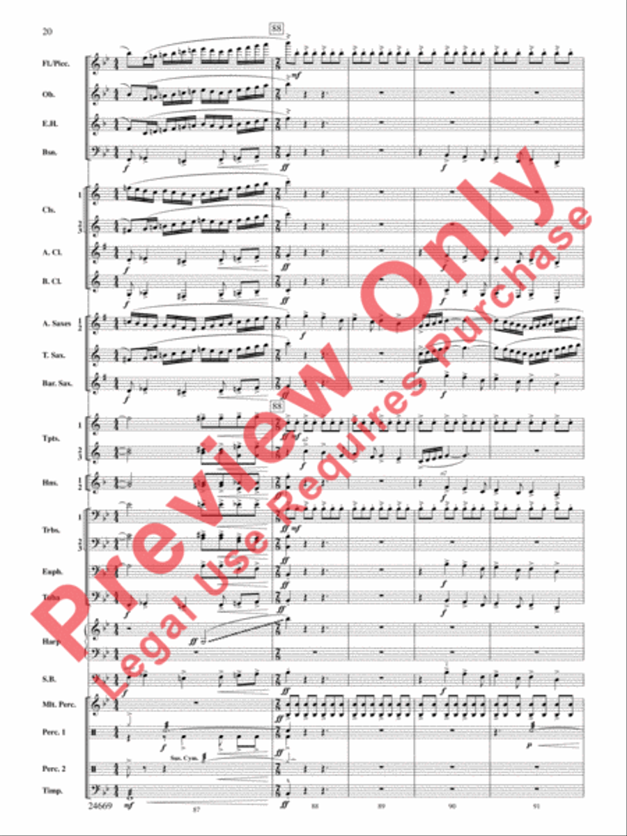 Metroplex: Three Postcards from Manhattan Concert Band scores gallery preview page 21