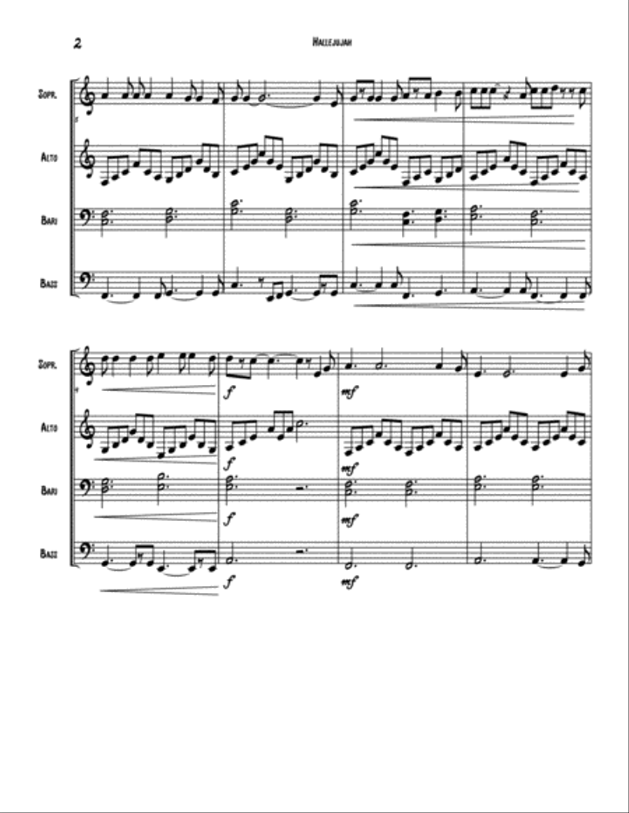 Hallelujah Percussion Ensemble scores gallery preview page 2