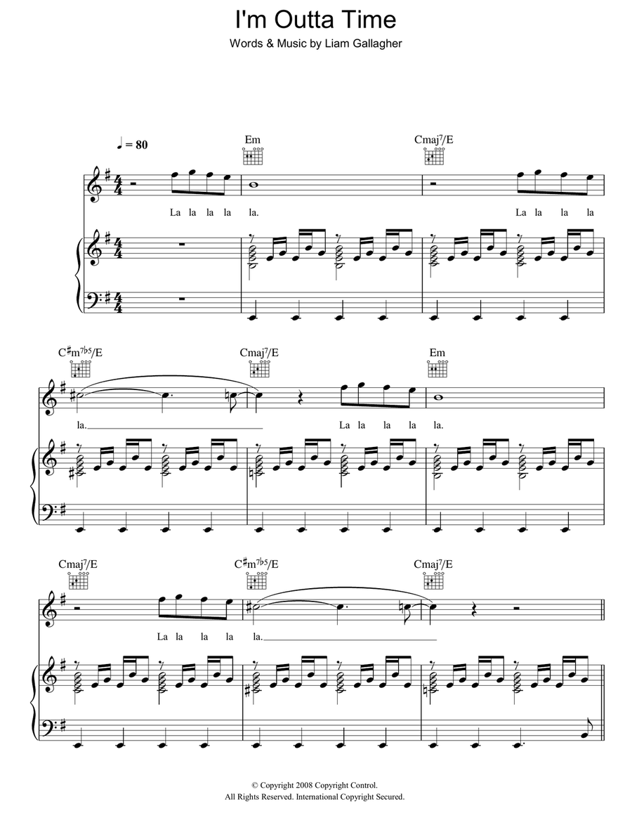 I'm Outta Time Guitar scores gallery preview page 1