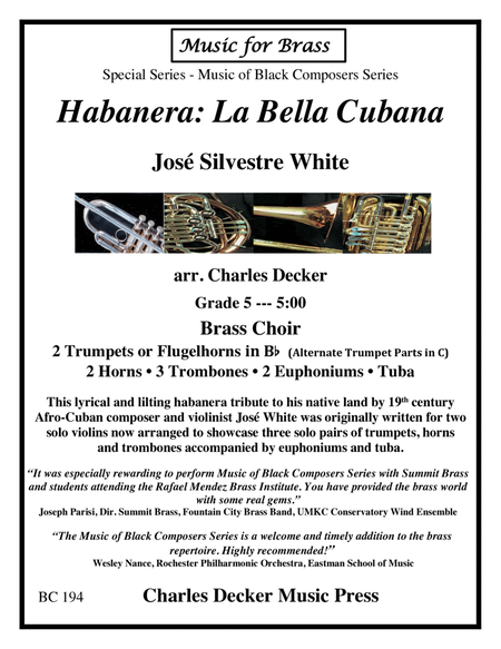 Habanera: La Bella Cubana for Brass Choir image number null