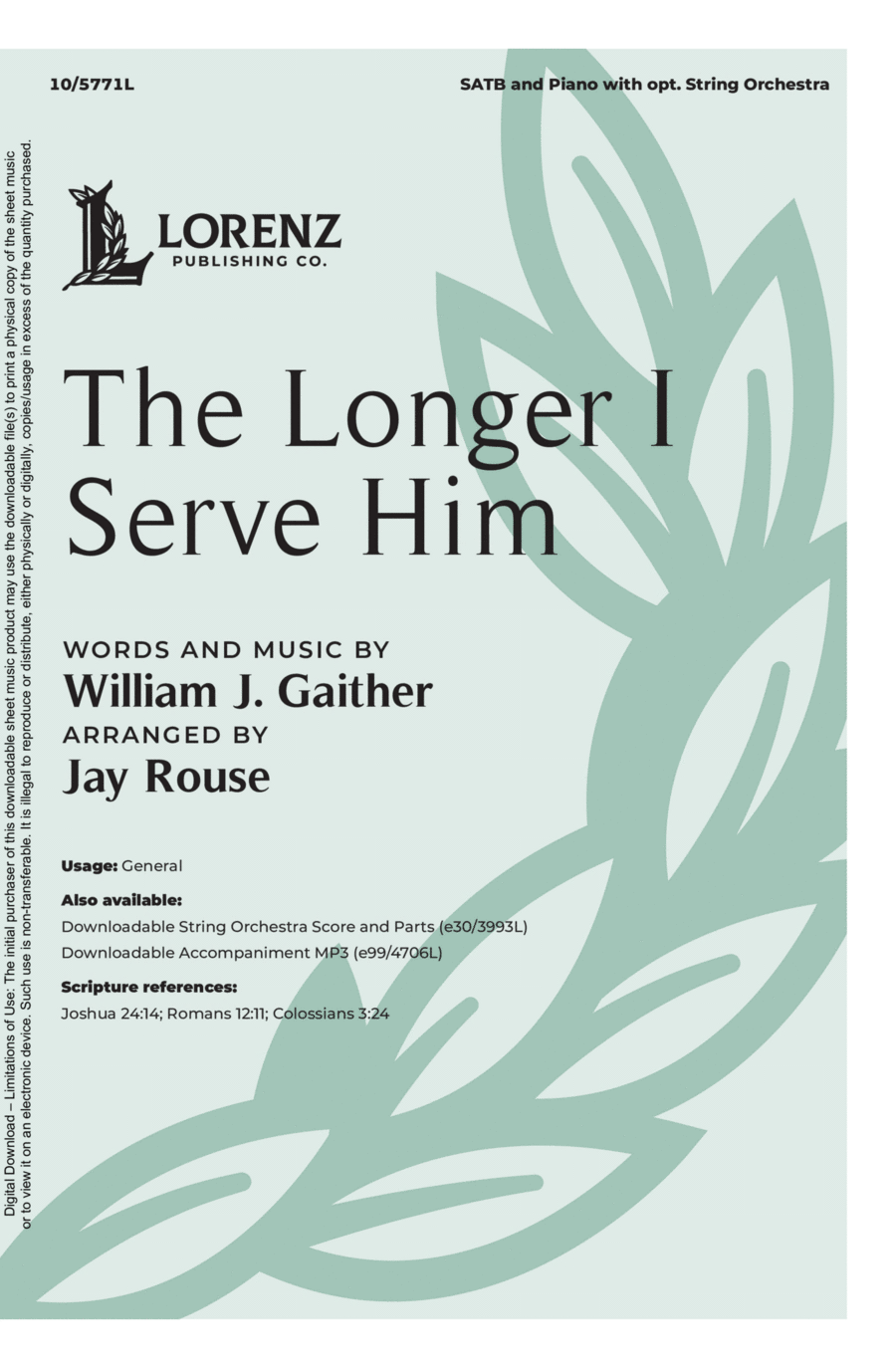The Longer I Serve Him 4-Part scores gallery preview page 1