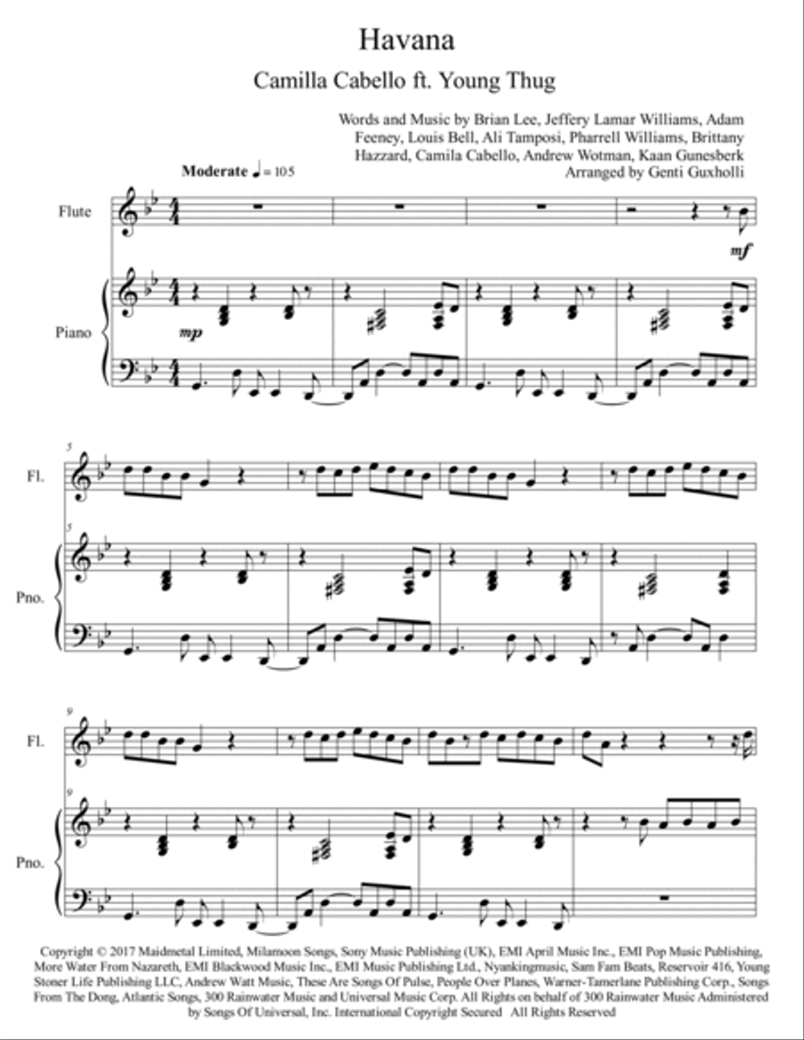 Havana Havana Flute Solo scores gallery preview page 2