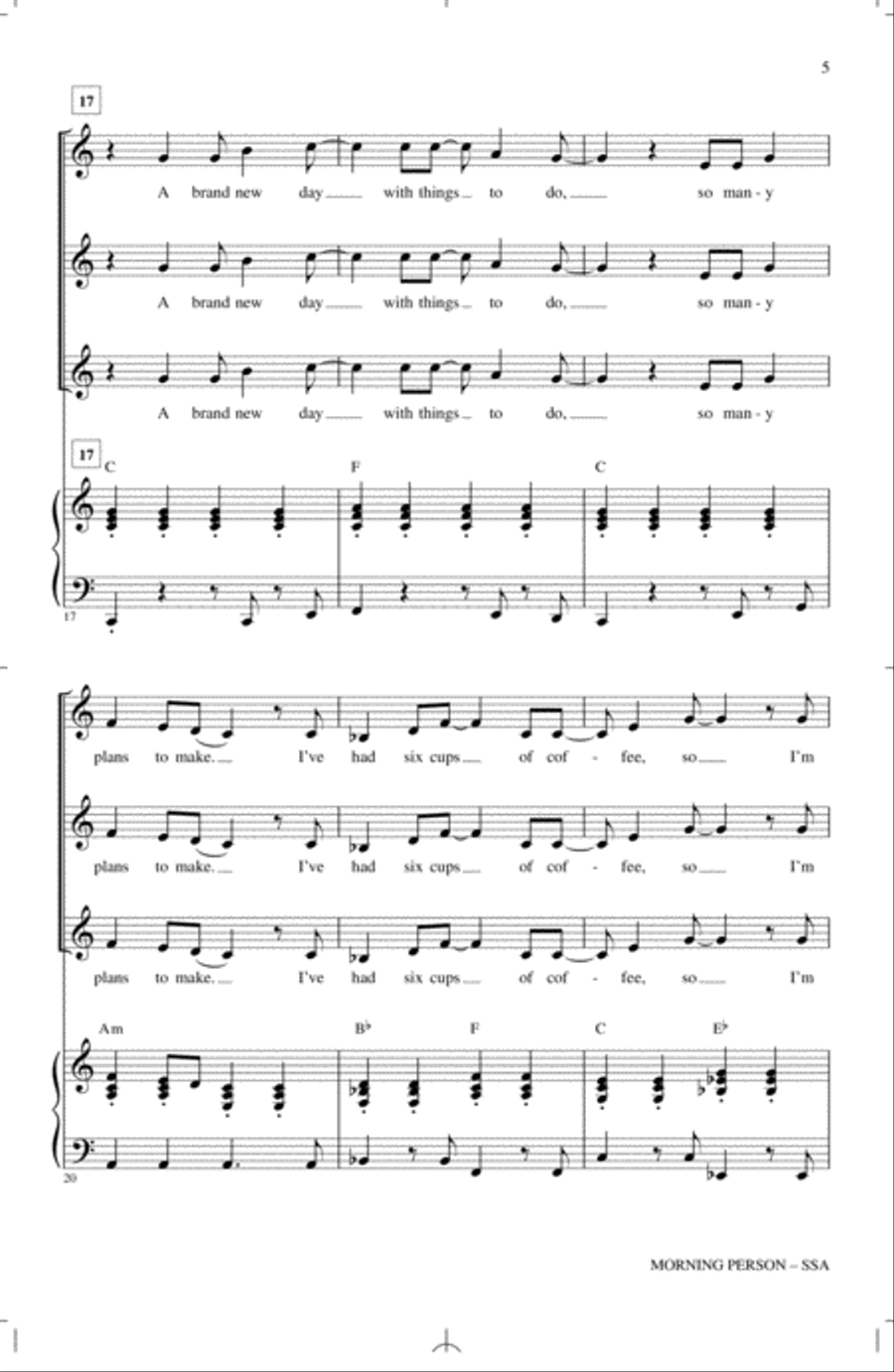 Morning Person Morning Person SSA scores gallery preview page 3