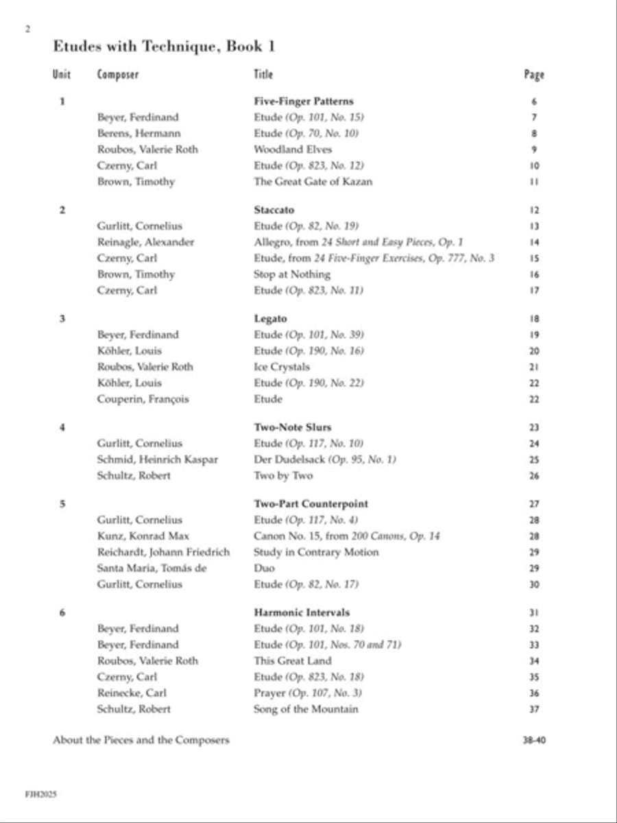 Etudes with Technique, Book 1