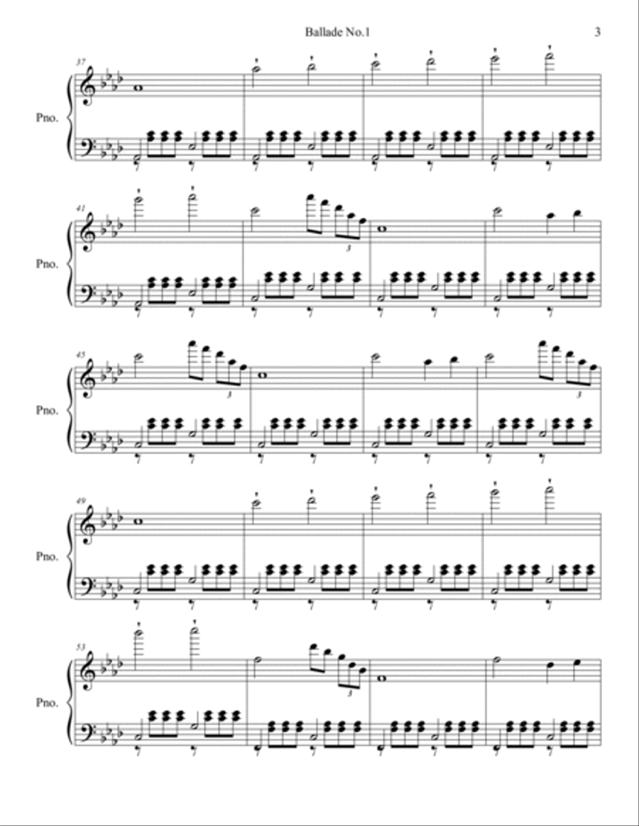 Ballade No.1 Piano Solo scores gallery preview page 3