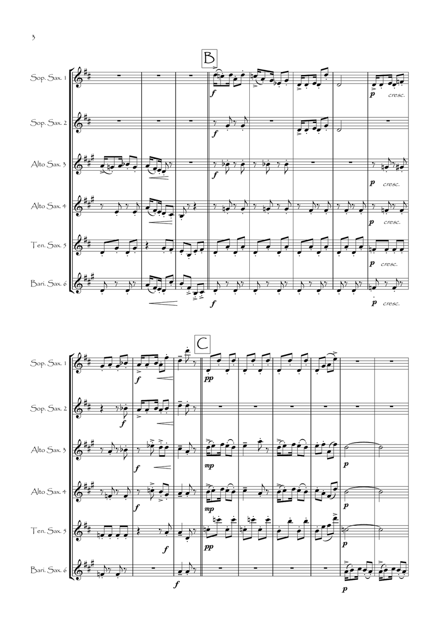 Golliwog's Cakewalk for Saxophone Sextet Woodwind Ensemble scores gallery preview page 4