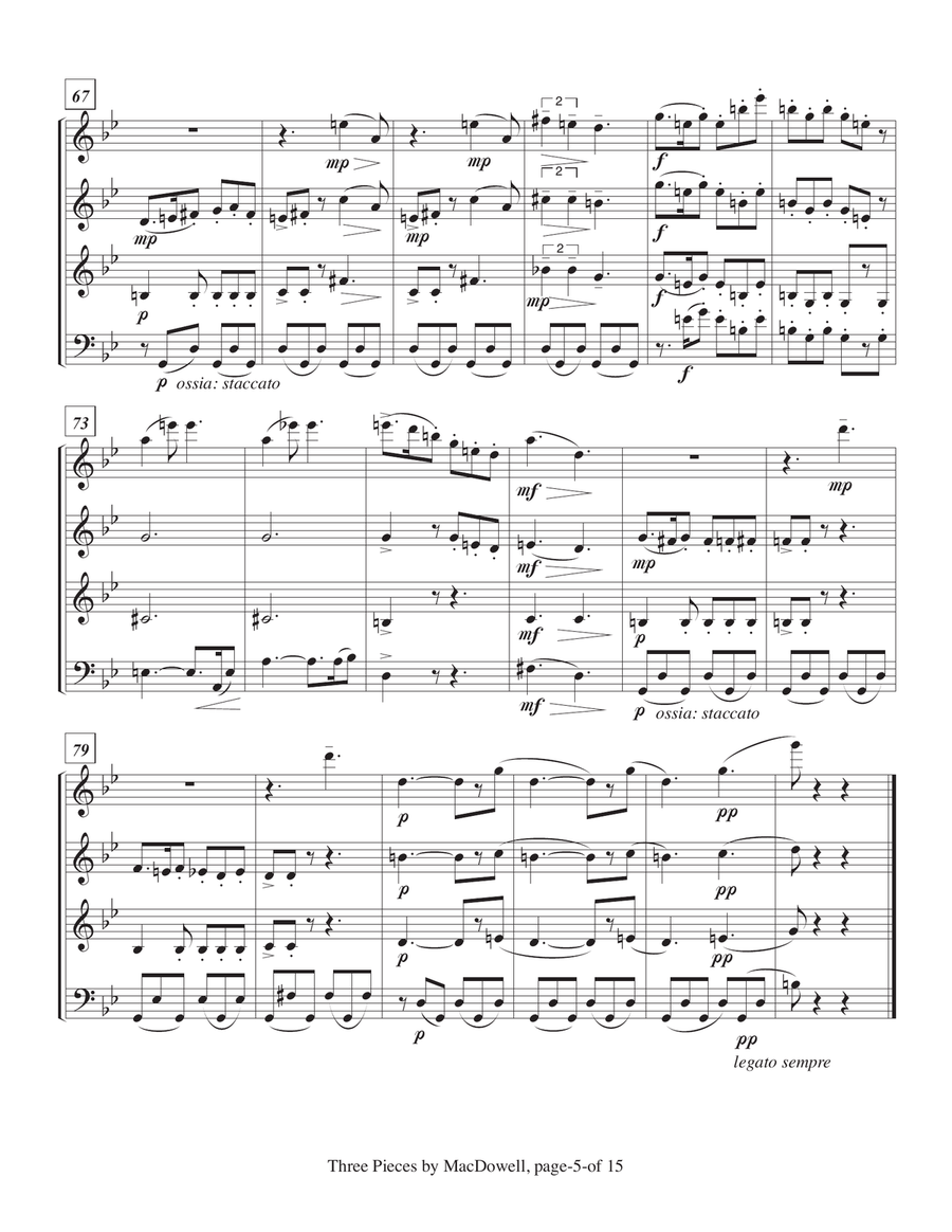 Three Pieces by Edward MacDowell: In Autumn, To a Wild Rose and Alla Tarantella Woodwind Quartet scores gallery preview page 6