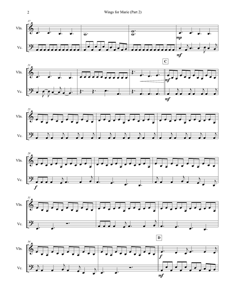 Wings For Marie (pt. 1) String Duet scores gallery preview page 2