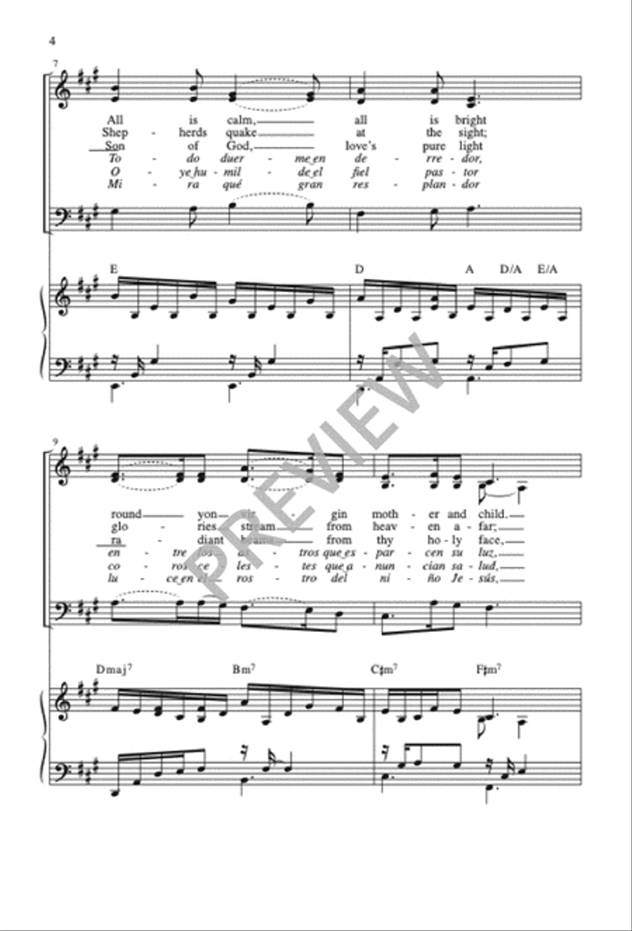 Silent Night, Holy Night 3-Part scores gallery preview page 5