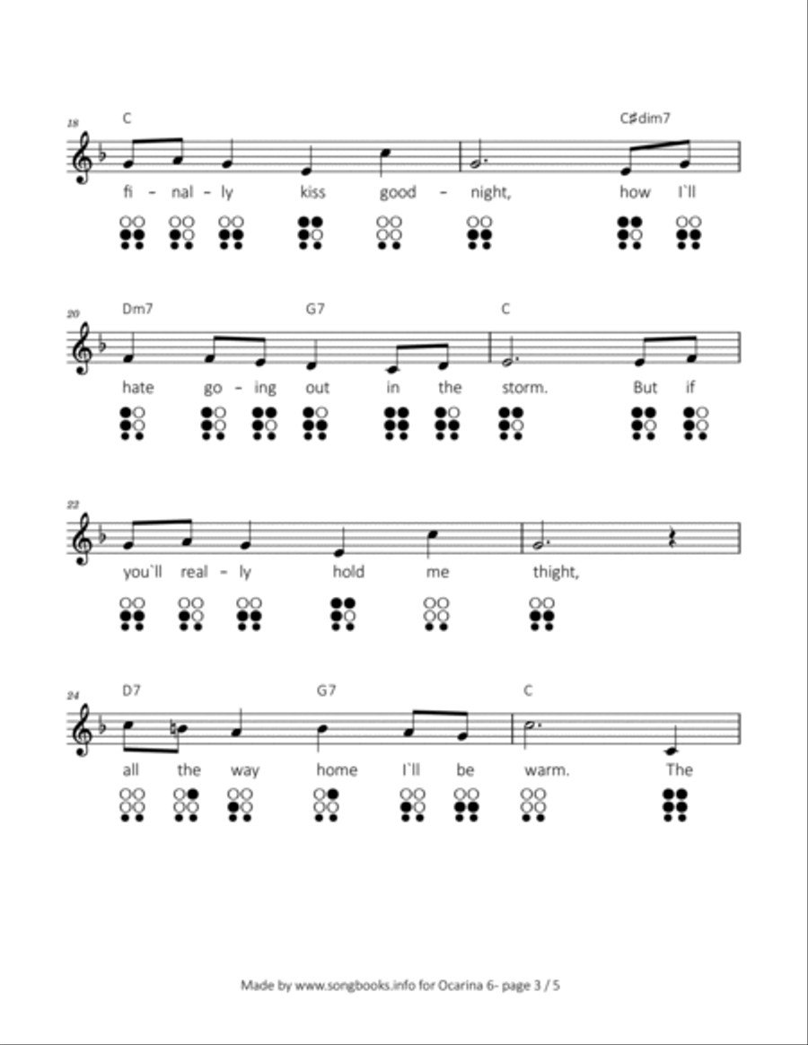 White Christmas ocarina scores gallery preview page 3
