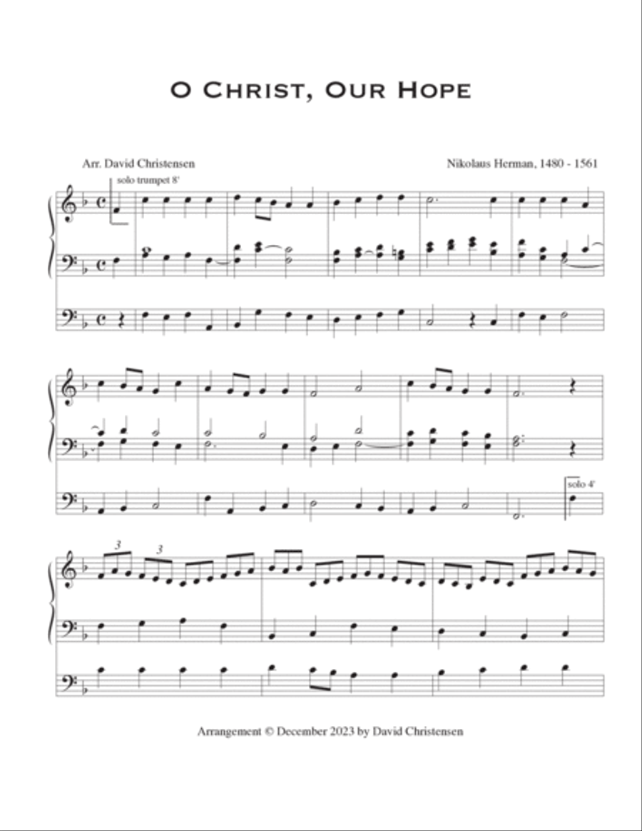 O Christ, Our Hope Organ Solo scores gallery preview page 2