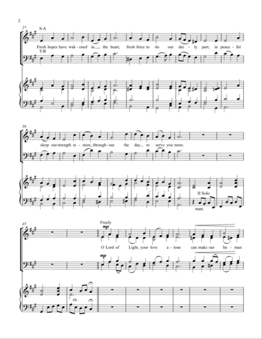 Lord God of Morning and Night 4-Part scores gallery preview page 2