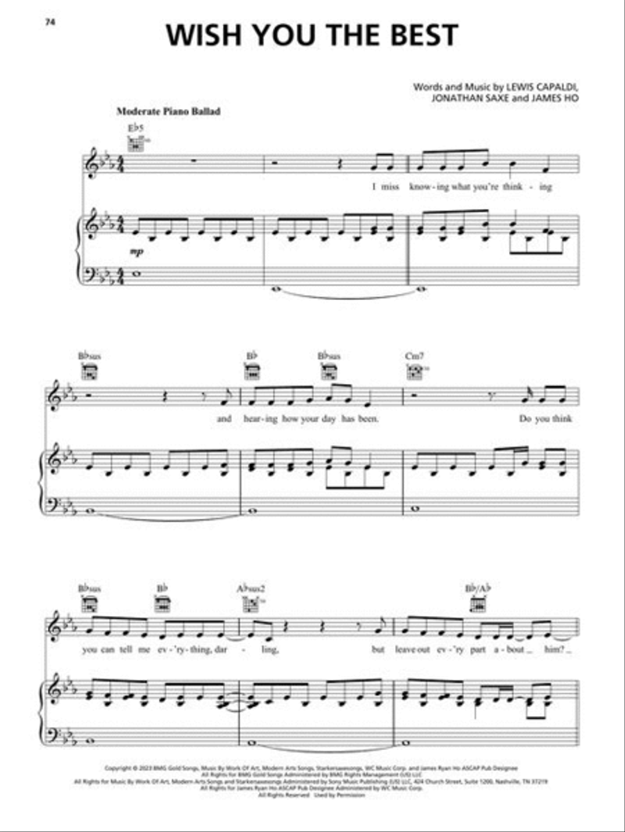Top Hits of 2023 Piano, Vocal, Guitar scores gallery preview page 6