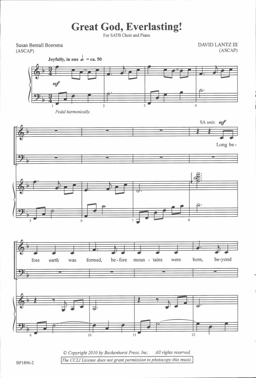 Great God, Everlasting Great God, Everlasting 4-Part scores gallery preview page 2