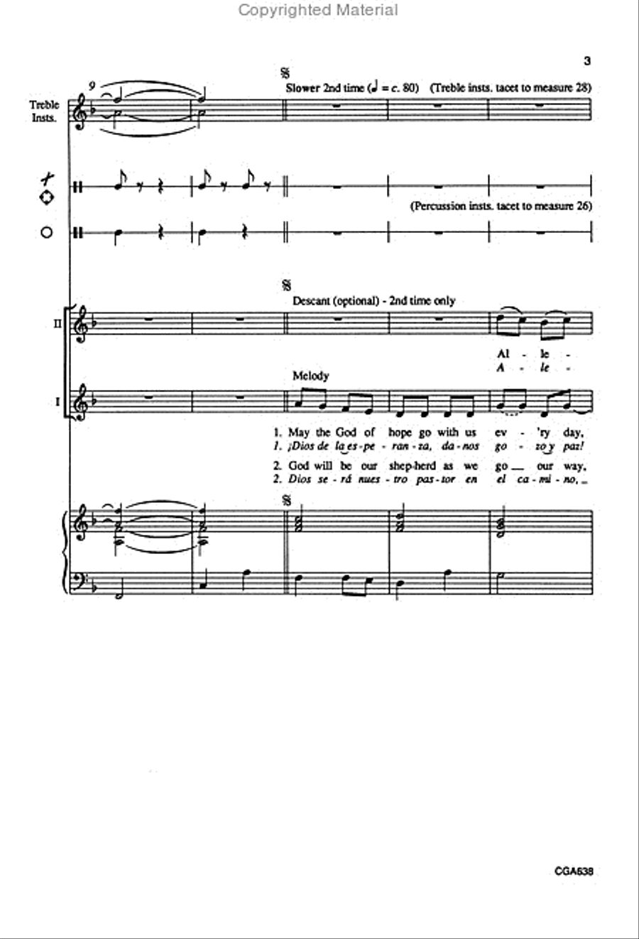 Song of Hope Canto de Esperanza Unison Choir scores gallery preview page 3