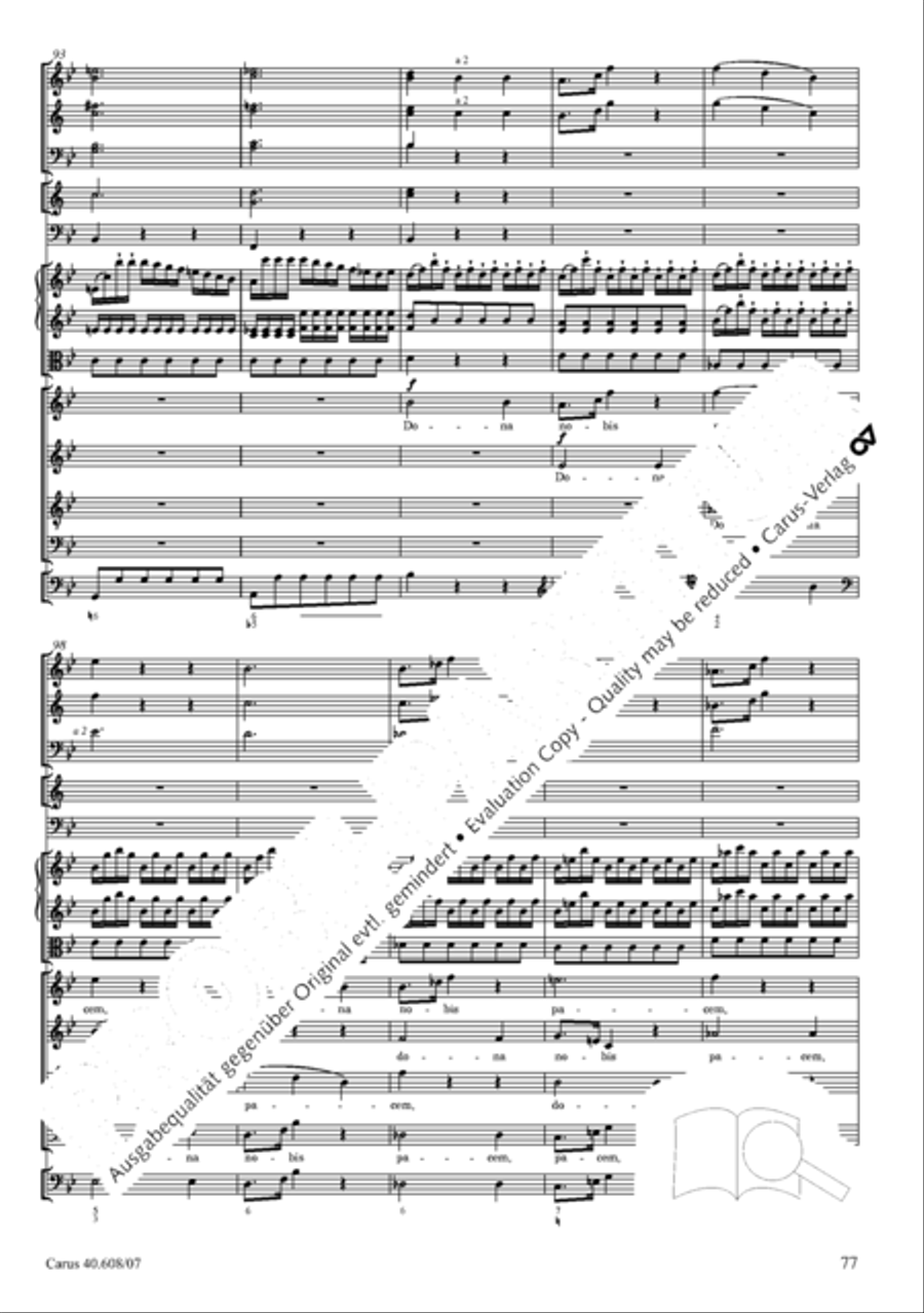 Missa Sancti Bernardi von Offida in B 4-Part scores gallery preview page 92