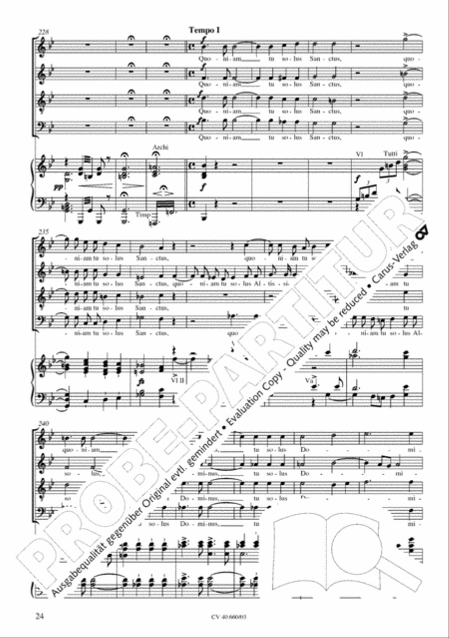 Mass in E flat major (Messe in Es) SATTB scores gallery preview page 25