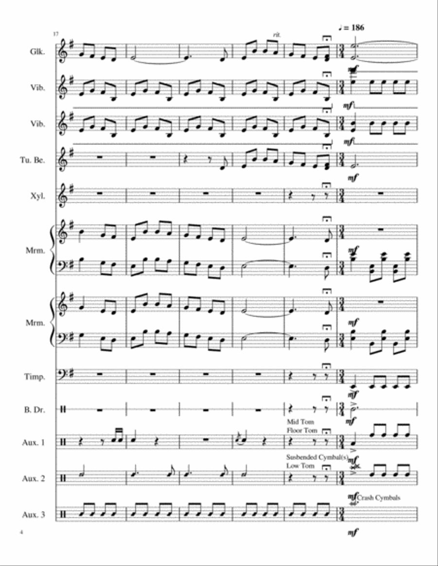 Ukrainian Bell Carol/God Rest Ye Merry Gentlemen For Percussion Ensemble Percussion Ensemble scores gallery preview page 4