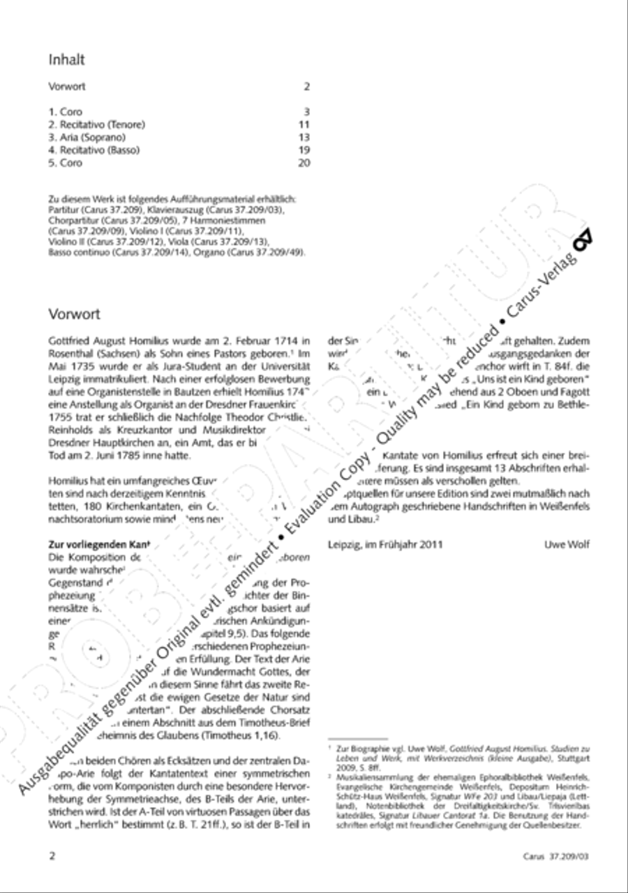 For us a child is born (Uns ist ein Kind geboren) STB scores gallery preview page 3