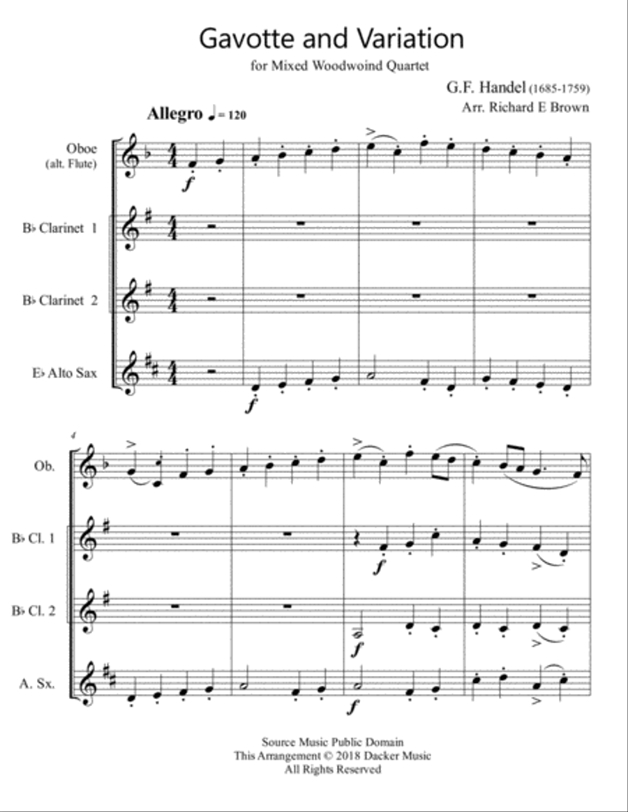 Gavotte and Variation - Woodwind Quartet Woodwind Quartet scores gallery preview page 3