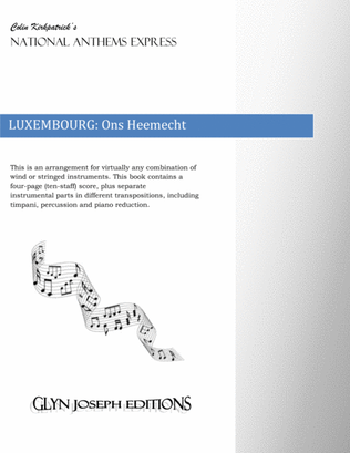 Book cover for Luxembourg National Anthem: Ons Heemecht (Our Homeland)