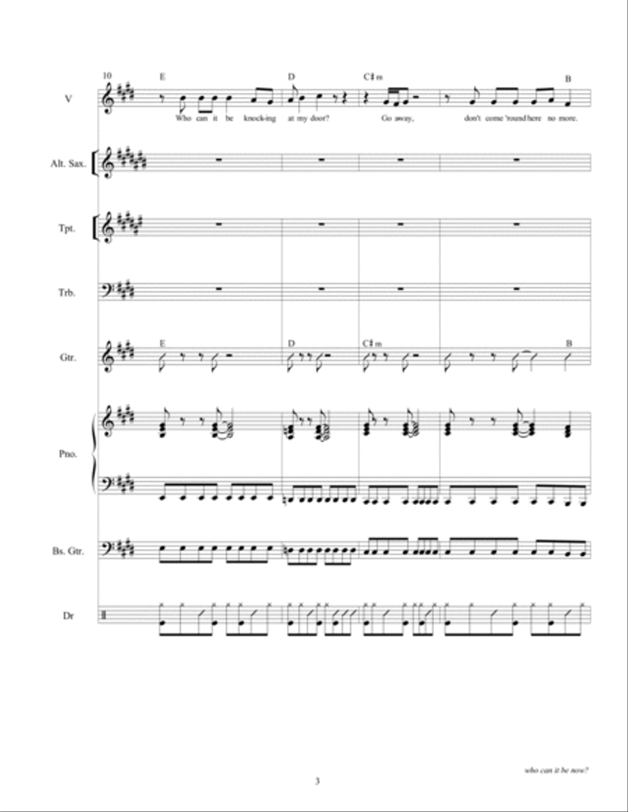 Who Can It Be Now? Small Ensemble scores gallery preview page 5